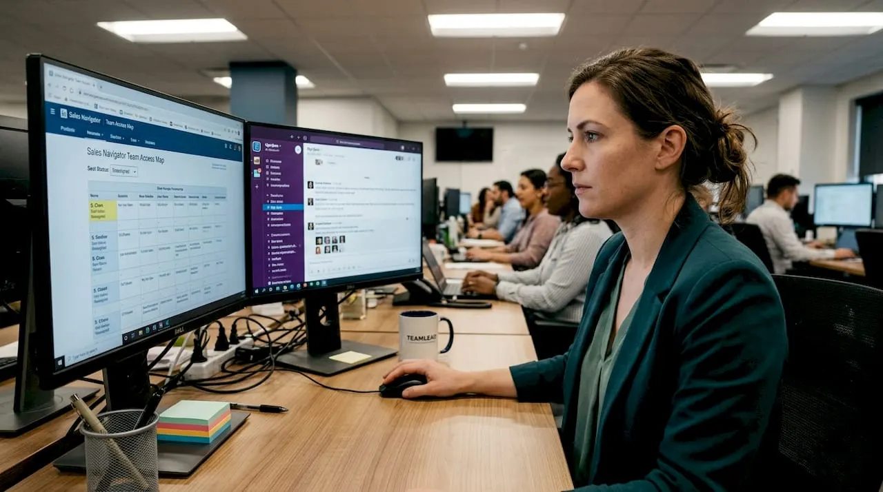 Office admin managing LinkedIn seat assignment